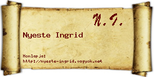 Nyeste Ingrid névjegykártya